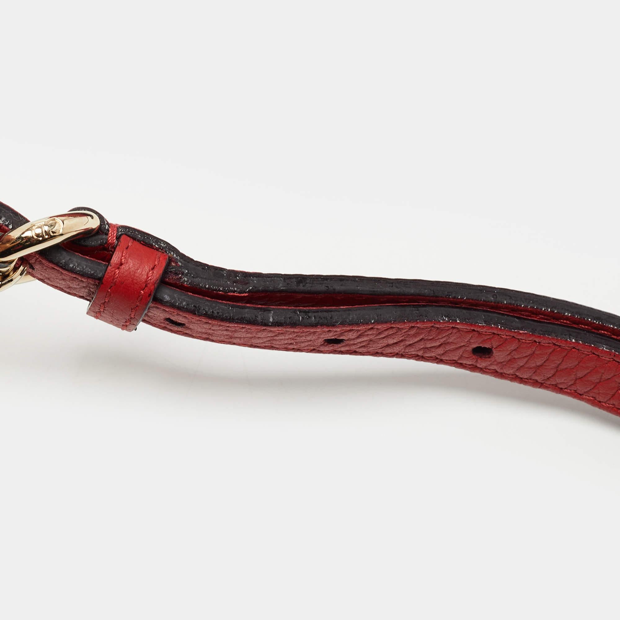 Dior Red Grained Leather Mini Diorissimo Tote 7