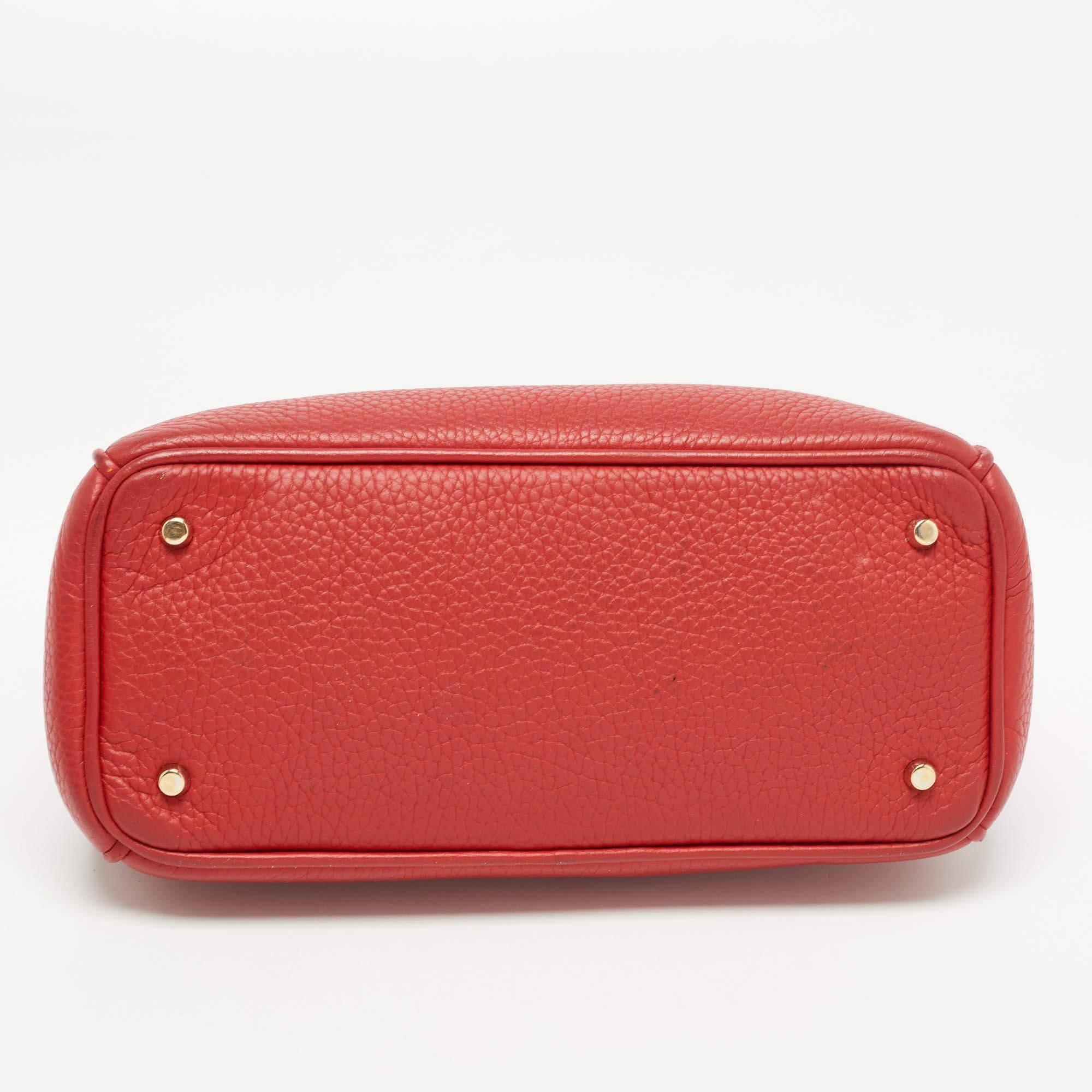 Dior Red Grained Leather Mini Diorissimo Tote 1