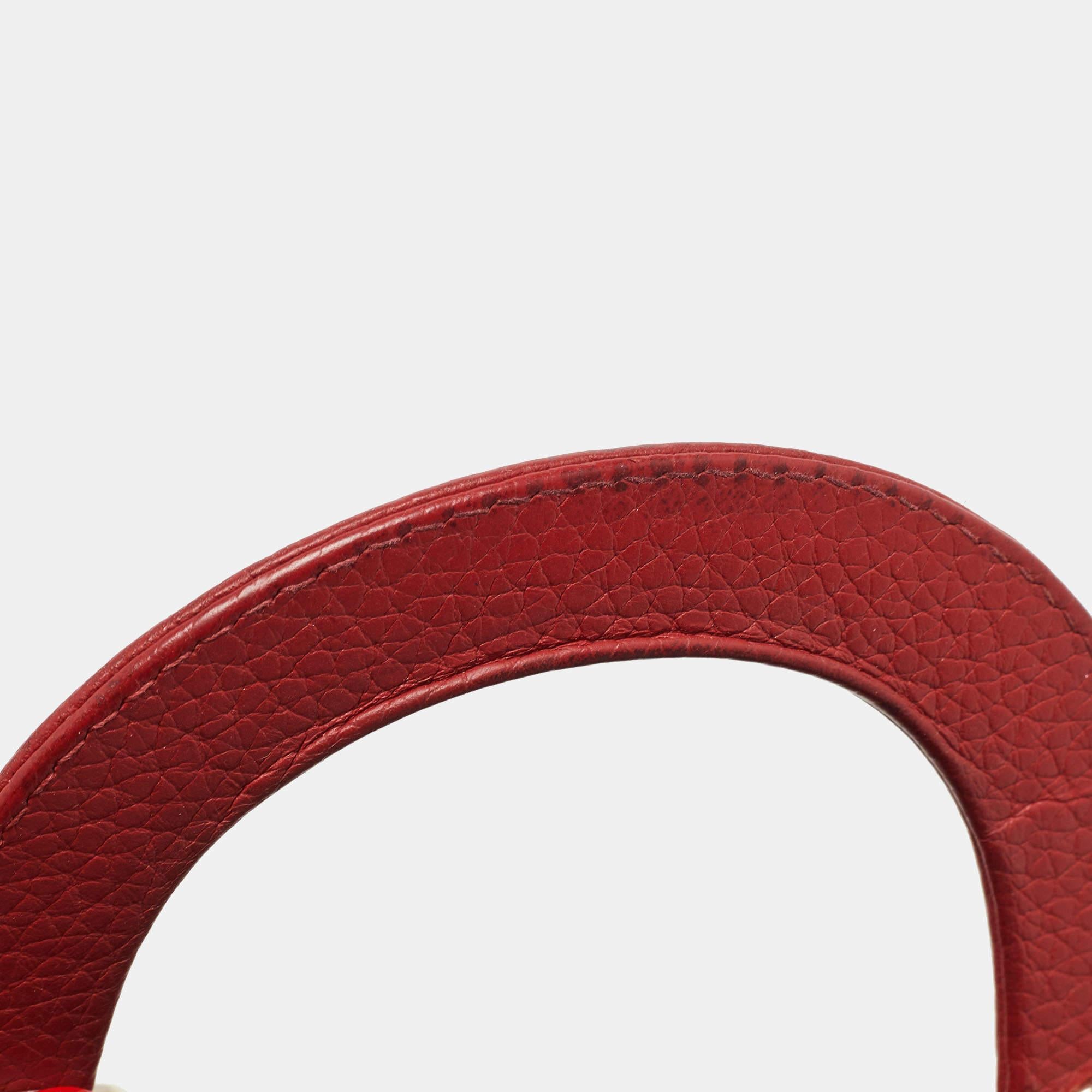 Dior Red Grained Leather Mini Diorissimo Tote 5