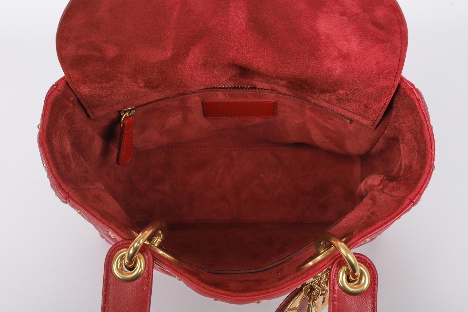Dior Red Leather Bag with Golden Metal, 2017 For Sale 5