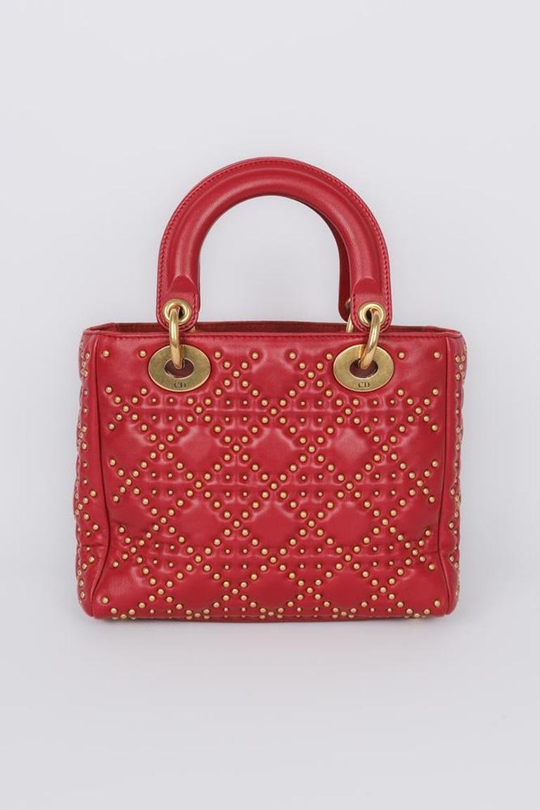Dior Red Leather Bag with Golden Metal, 2017 In Excellent Condition For Sale In SAINT-OUEN-SUR-SEINE, FR