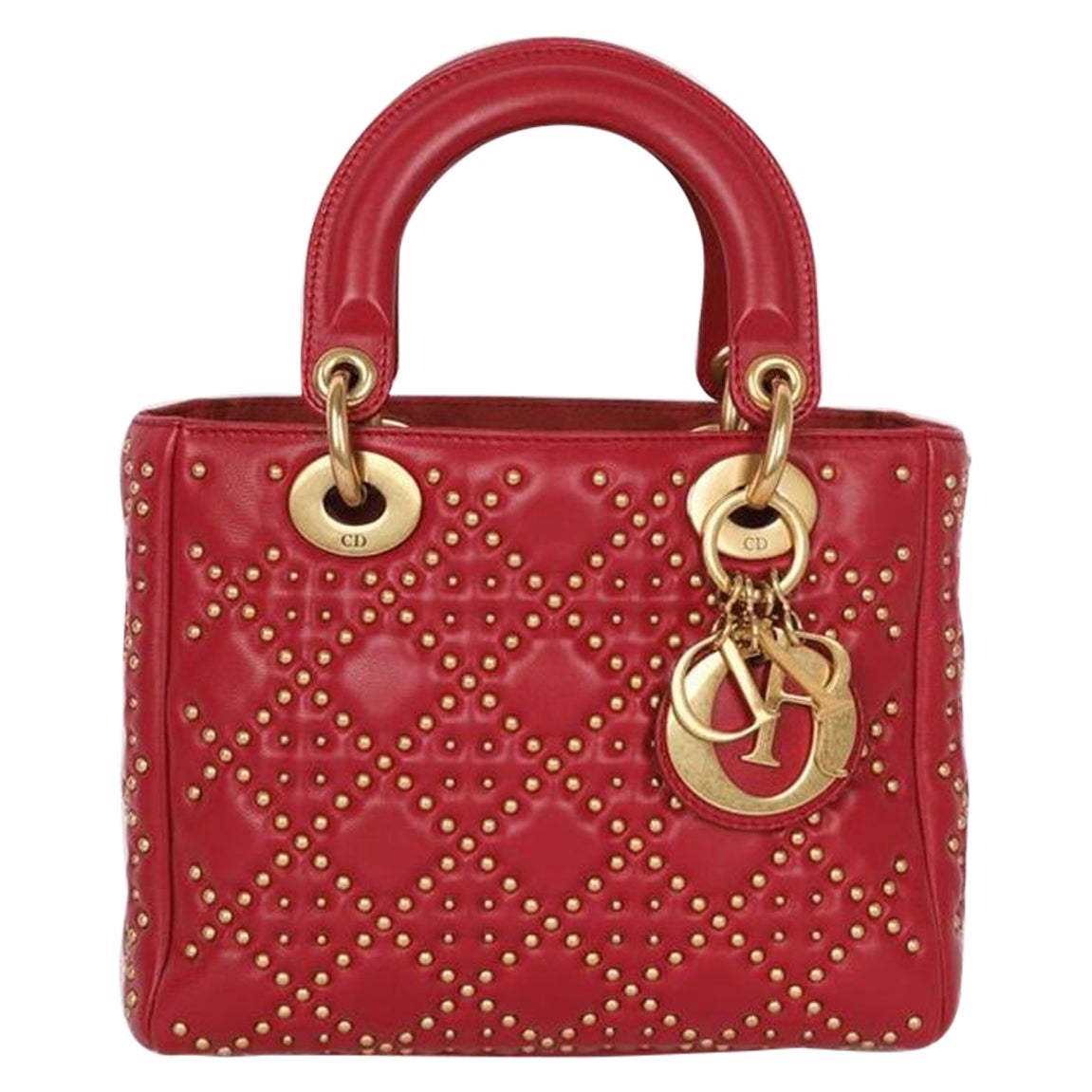 Dior Rote Ledertasche mit goldenem Metall, 2017 im Angebot