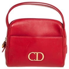 Dior - Sac en cuir rouge avec logo CD
