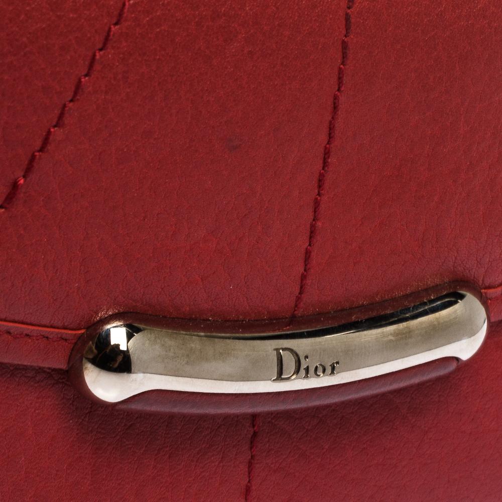 Dior Red Leather Continental Wallet 3