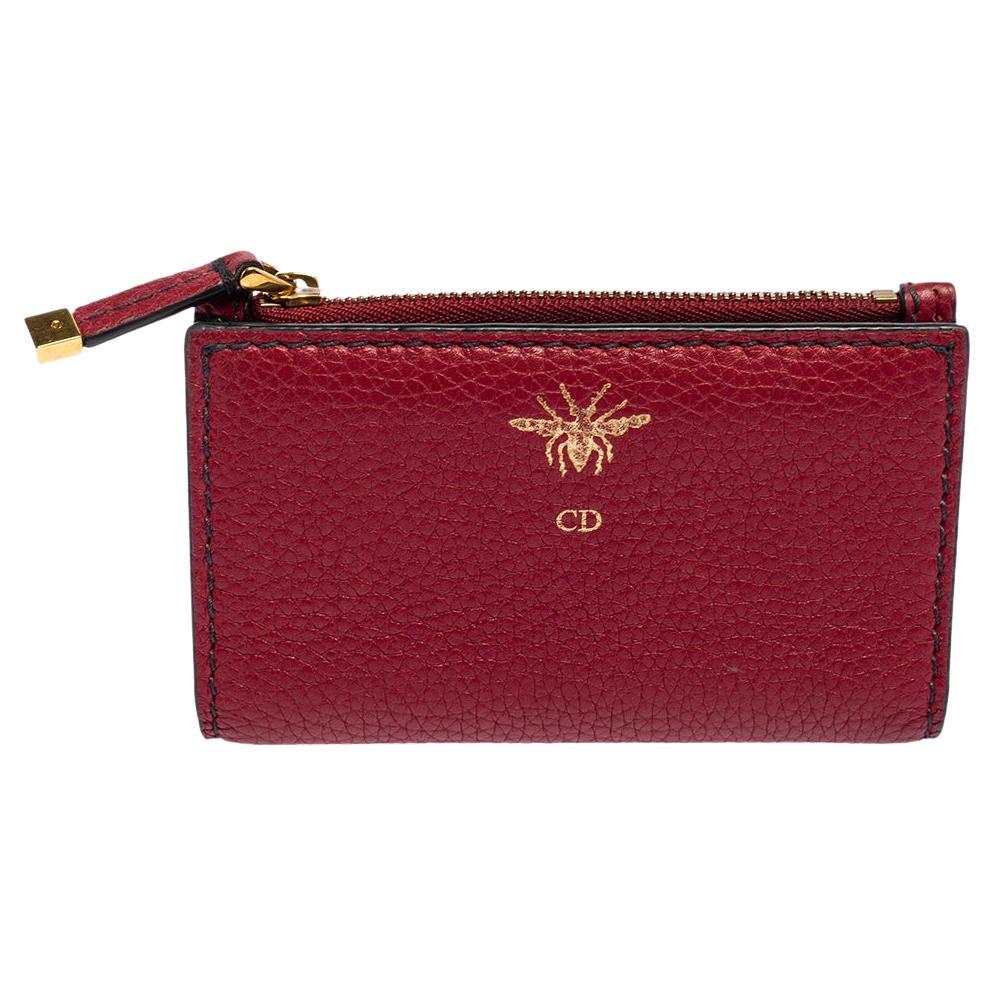 Dior Red Cannage Leather Diorama Wallet on Chain For Sale at 1stDibs