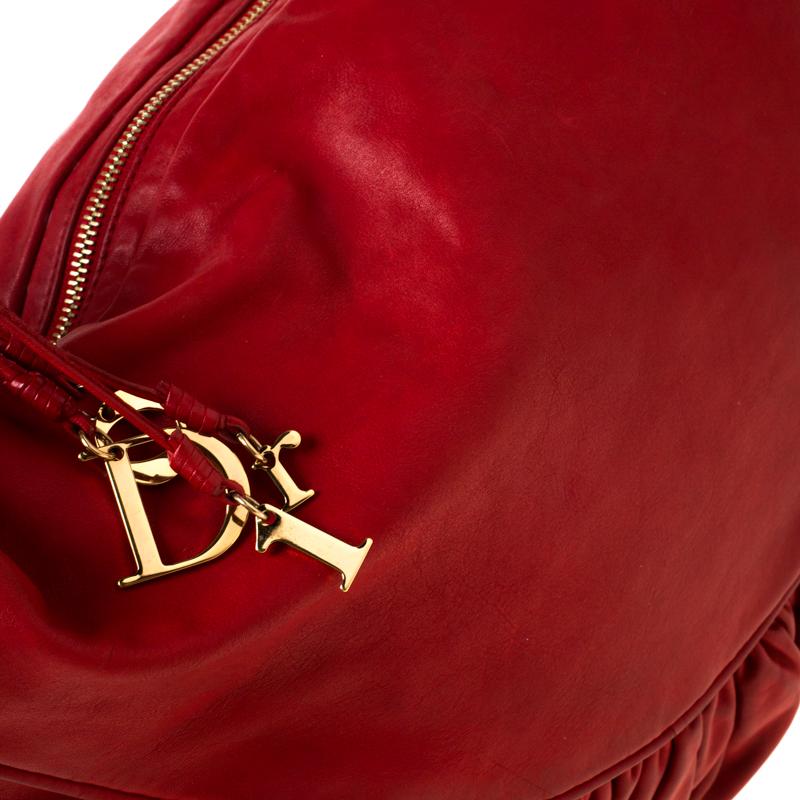 Dior Red Leather Gypsy Hobo 4