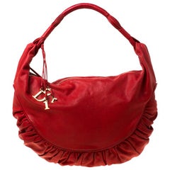 Dior Red Leather Gypsy Hobo