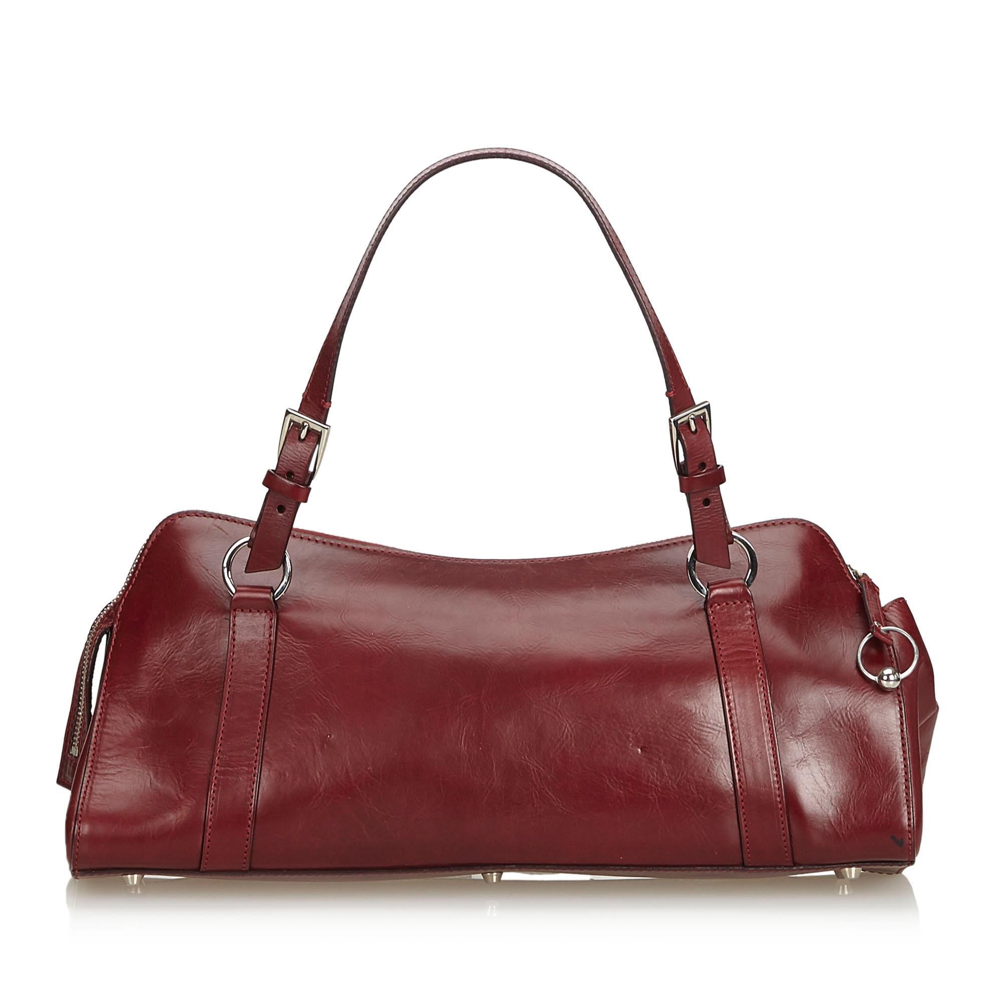 Brown Dior Red  Leather Handbag France w/ This item does not come with inclusions. For Sale