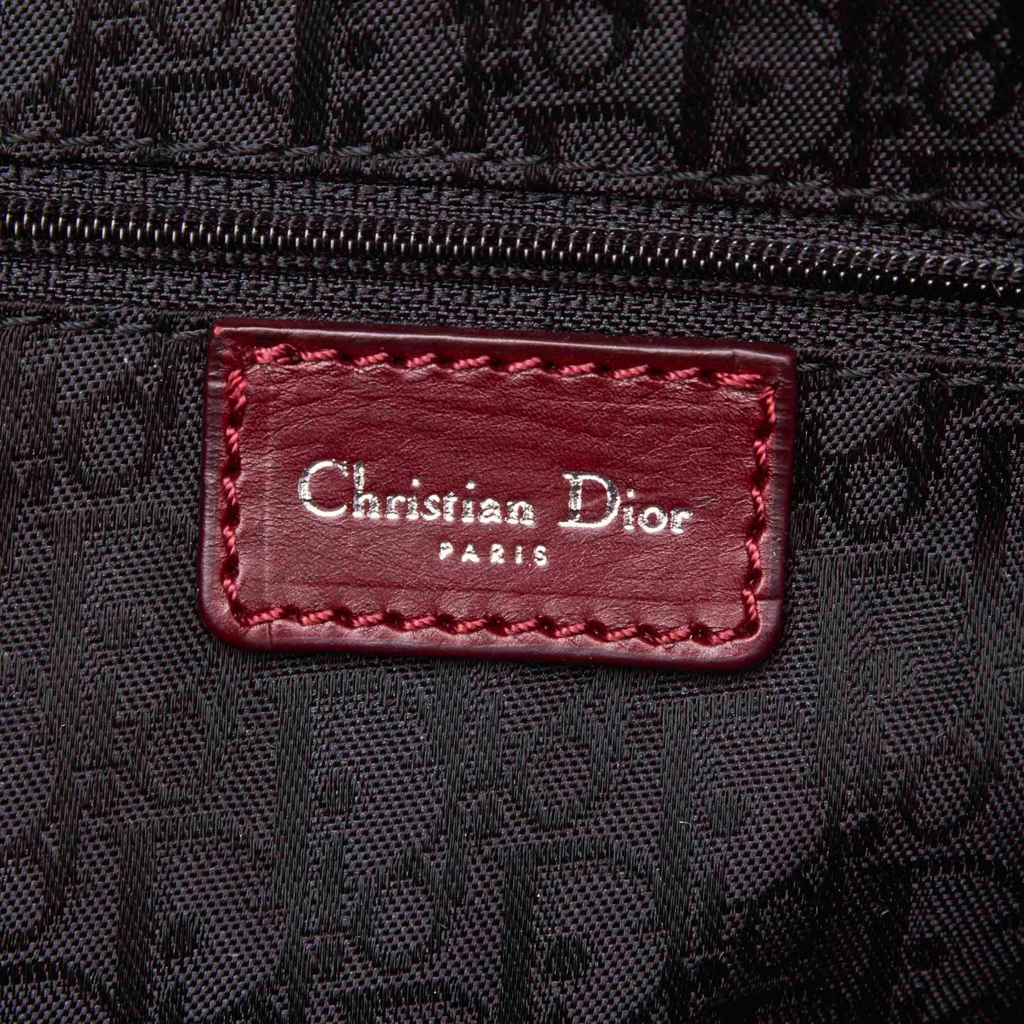 Dior Red  Leather Handbag France w/ This item does not come with inclusions. For Sale 1