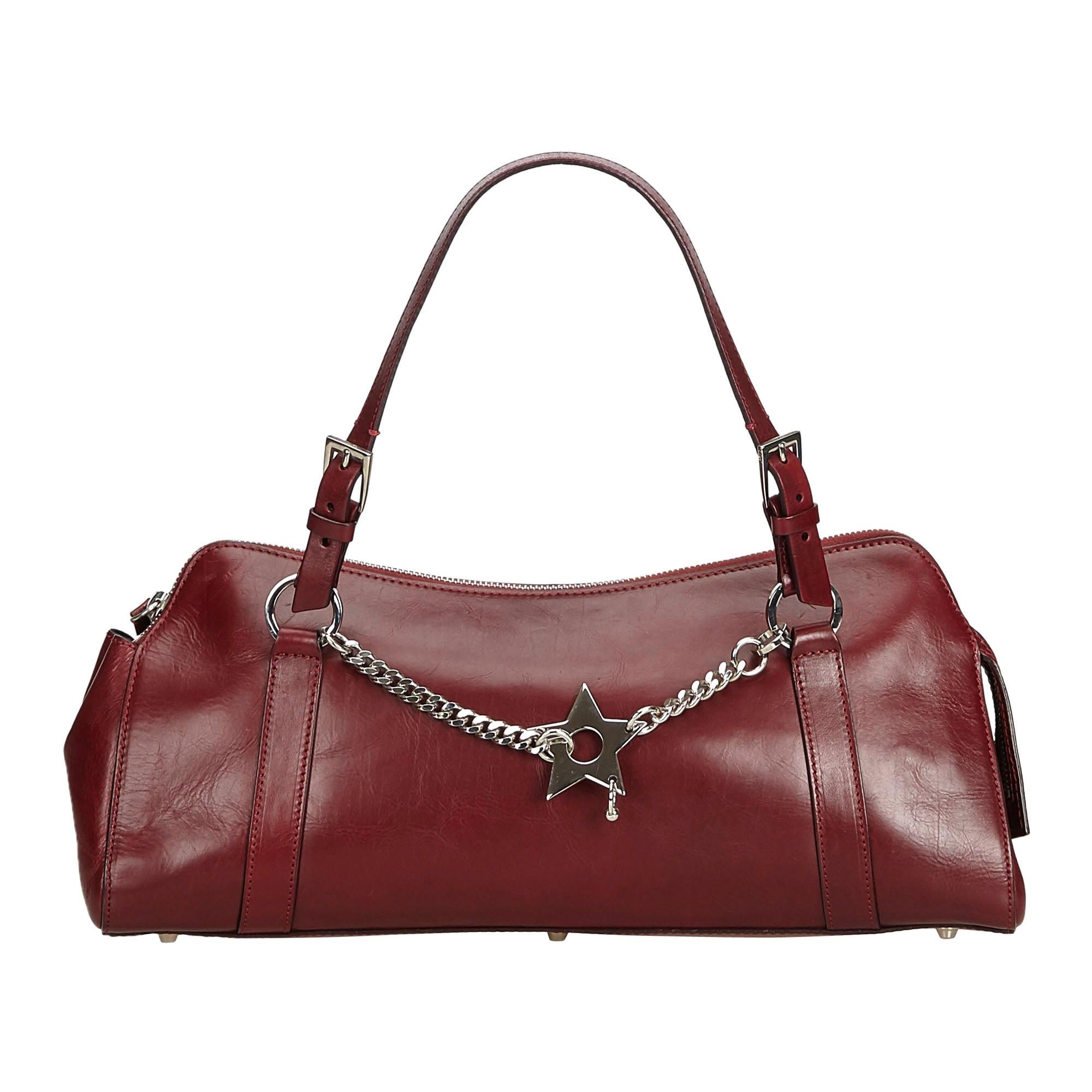 Dior Red  Leather Handbag France w/ This item does not come with inclusions. For Sale