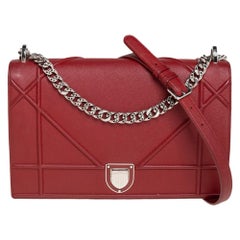Dior Red Leather Large Diorama Flap Shoulder bag