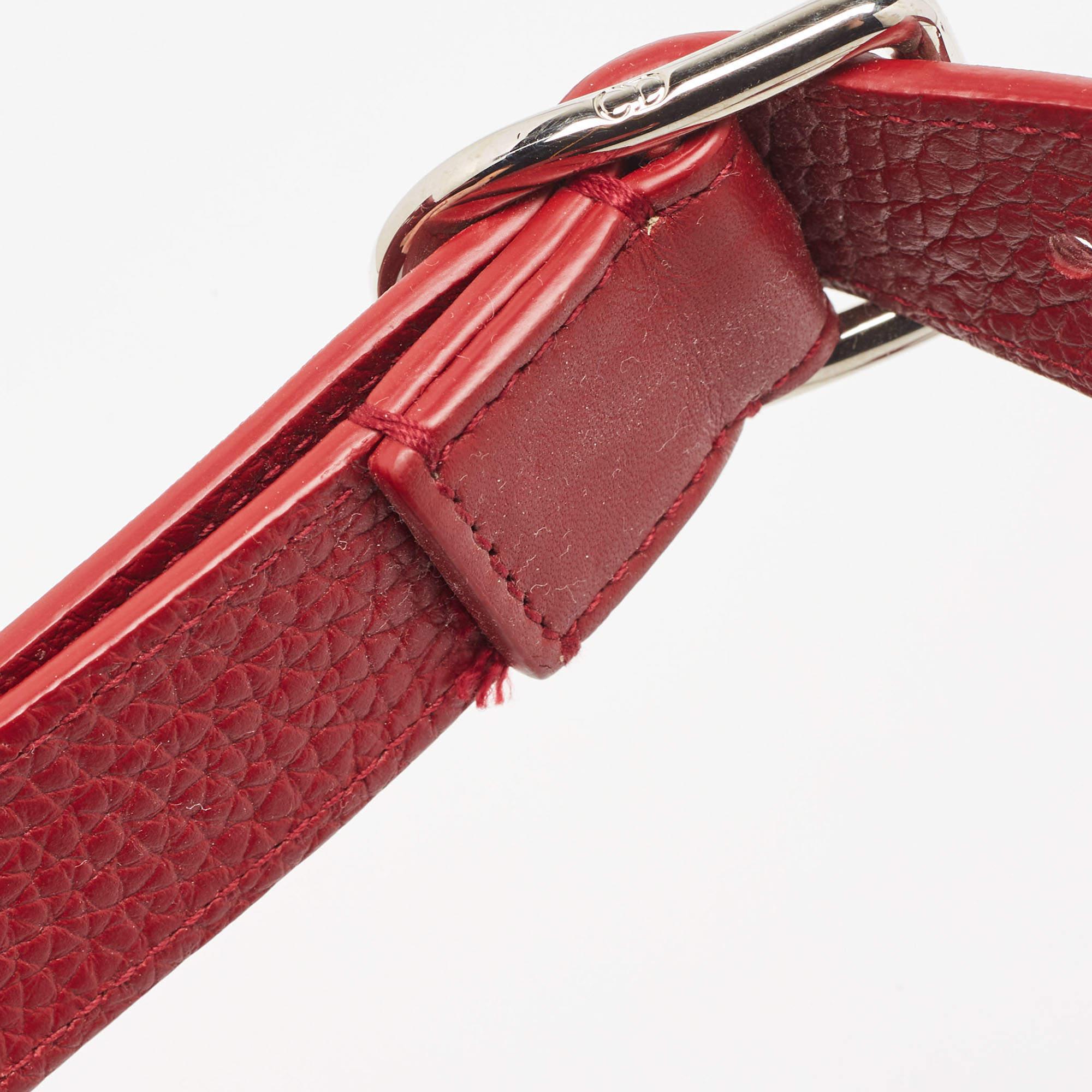Dior Große Diorever Top Handle Bag aus rotem Leder im Angebot 7