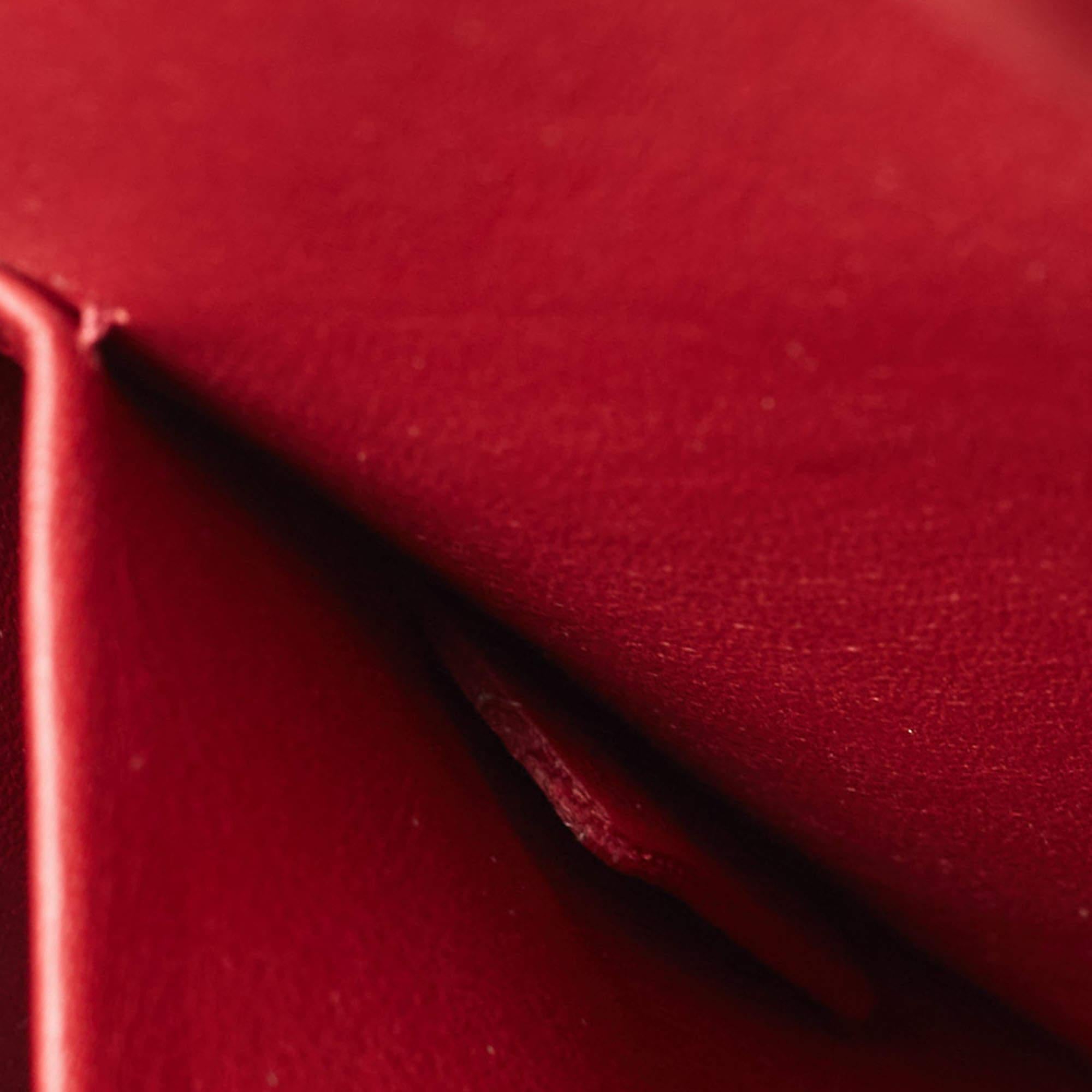 Dior Große Diorever Top Handle Bag aus rotem Leder im Angebot 10