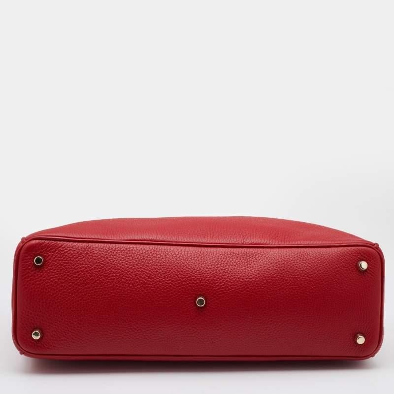 Dior Red Leather Large Diorissimo Shopper Tote 1