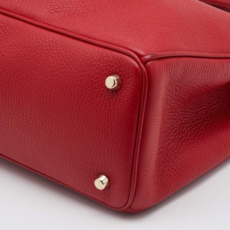 Dior Red Leather Large Diorissimo Shopper Tote 2