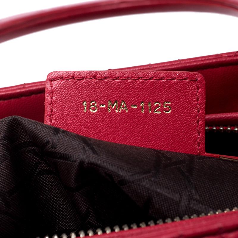 Dior Red Leather Large Lady Dior Tote 6