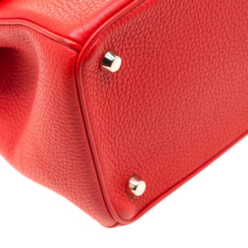 Dior Red Leather Medium Be Dior Top Handle Bag 7