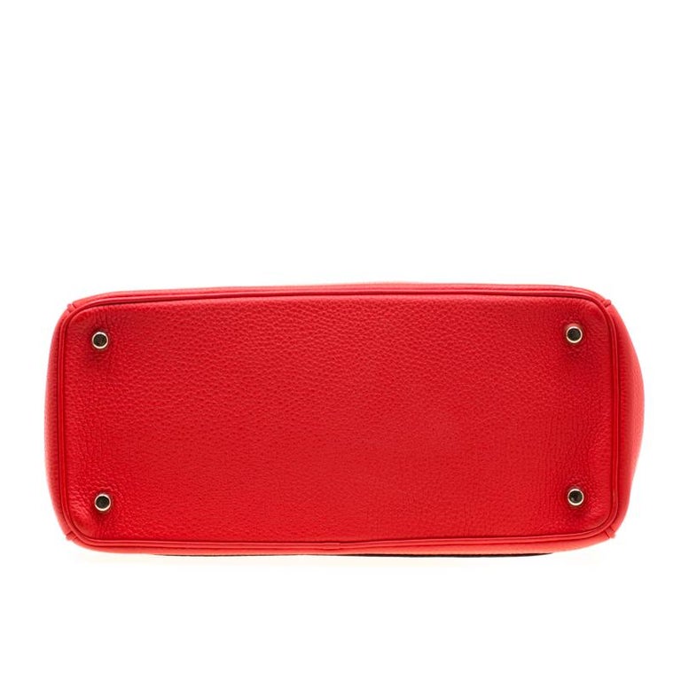 Dior Red Leather Medium Be Dior Top Handle Bag For Sale at 1stDibs