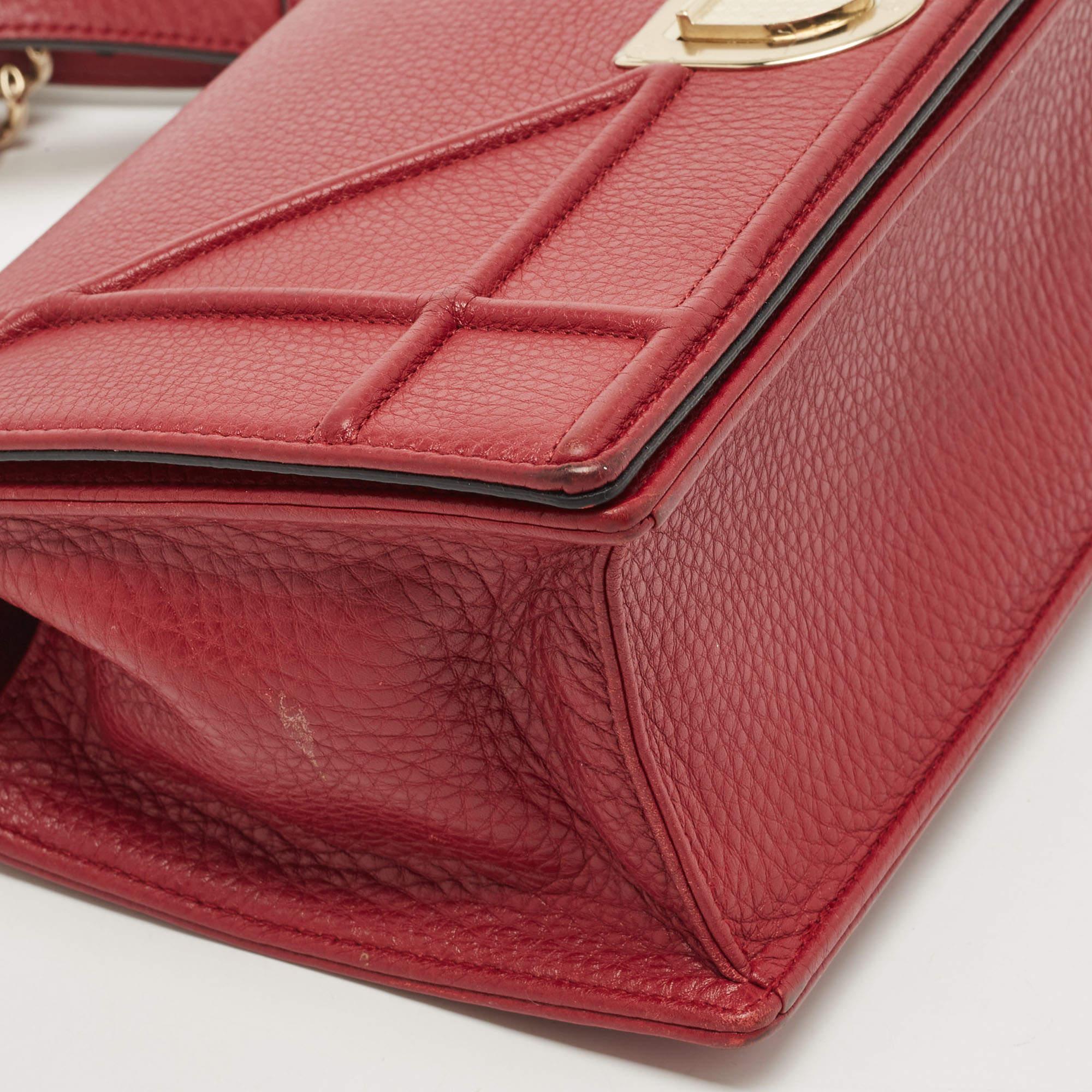 Dior Red Leather Medium Diorama Shoulder Bag 15