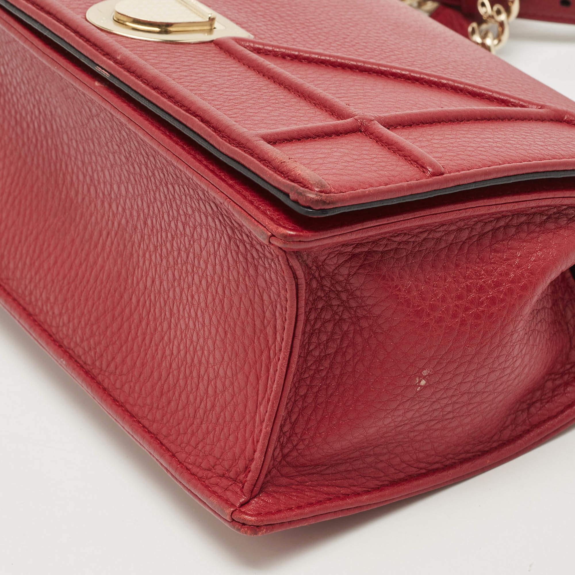 Dior Red Leather Medium Diorama Shoulder Bag 16