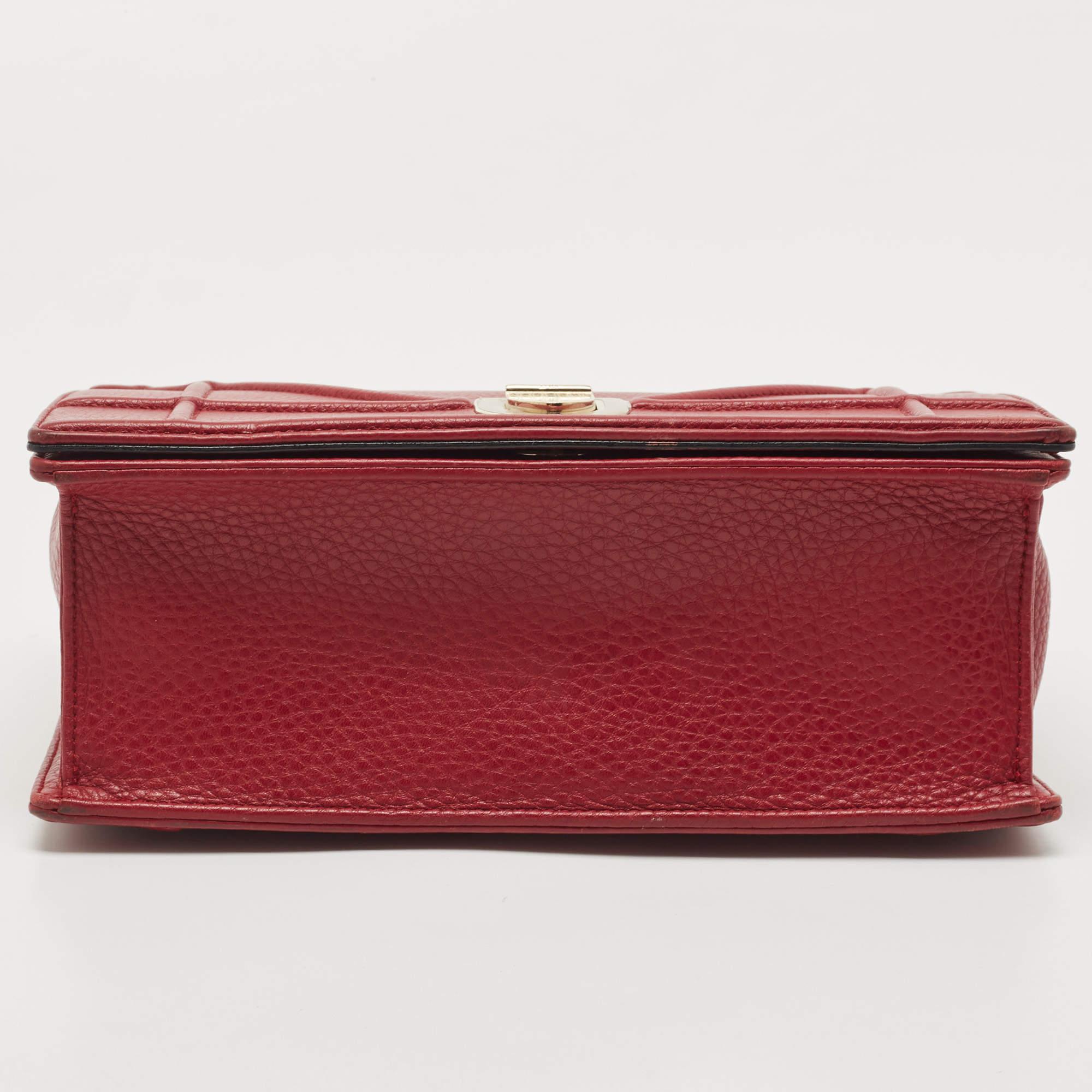 Dior Red Leather Medium Diorama Shoulder Bag 2