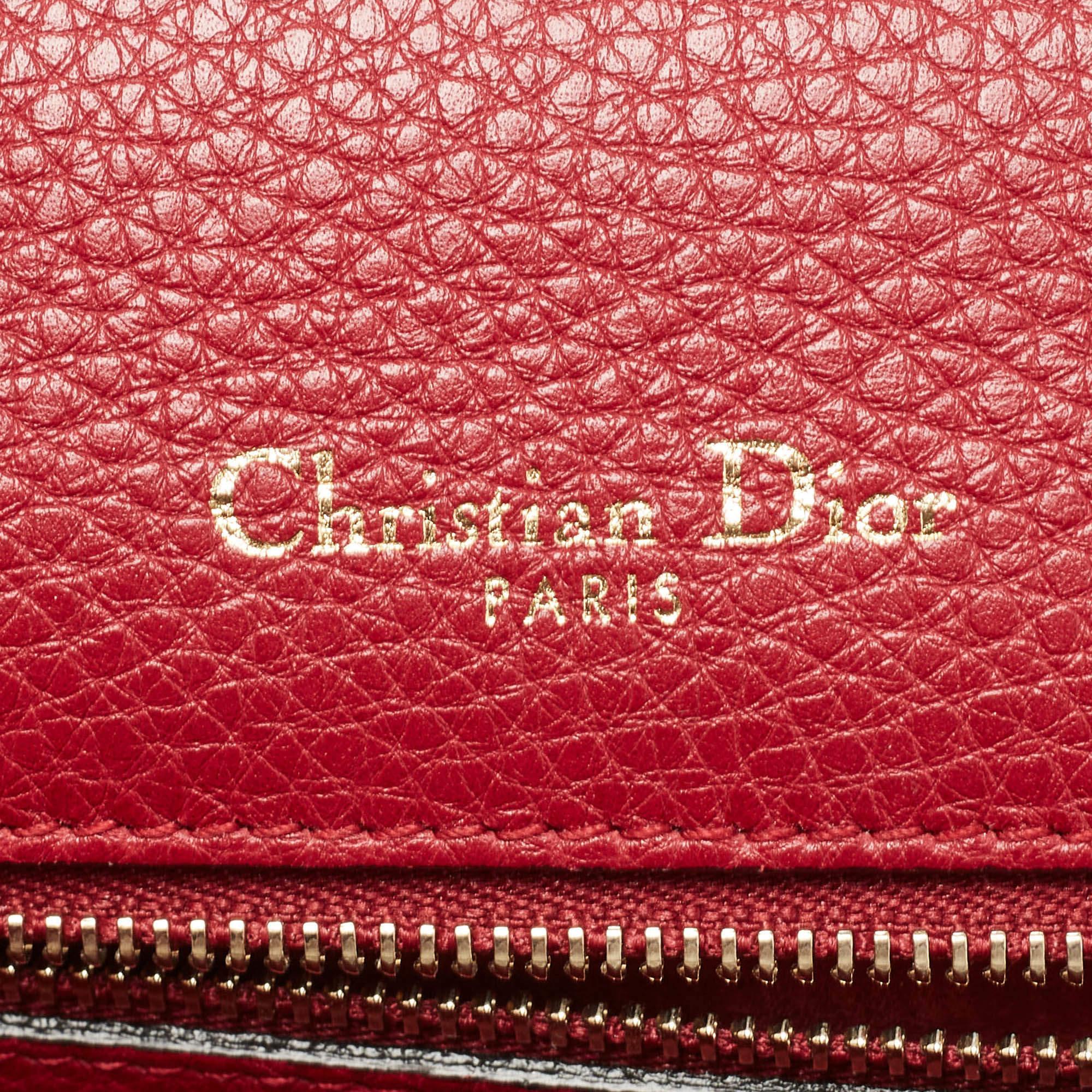 Dior Red Leather Medium Diorama Shoulder Bag 4