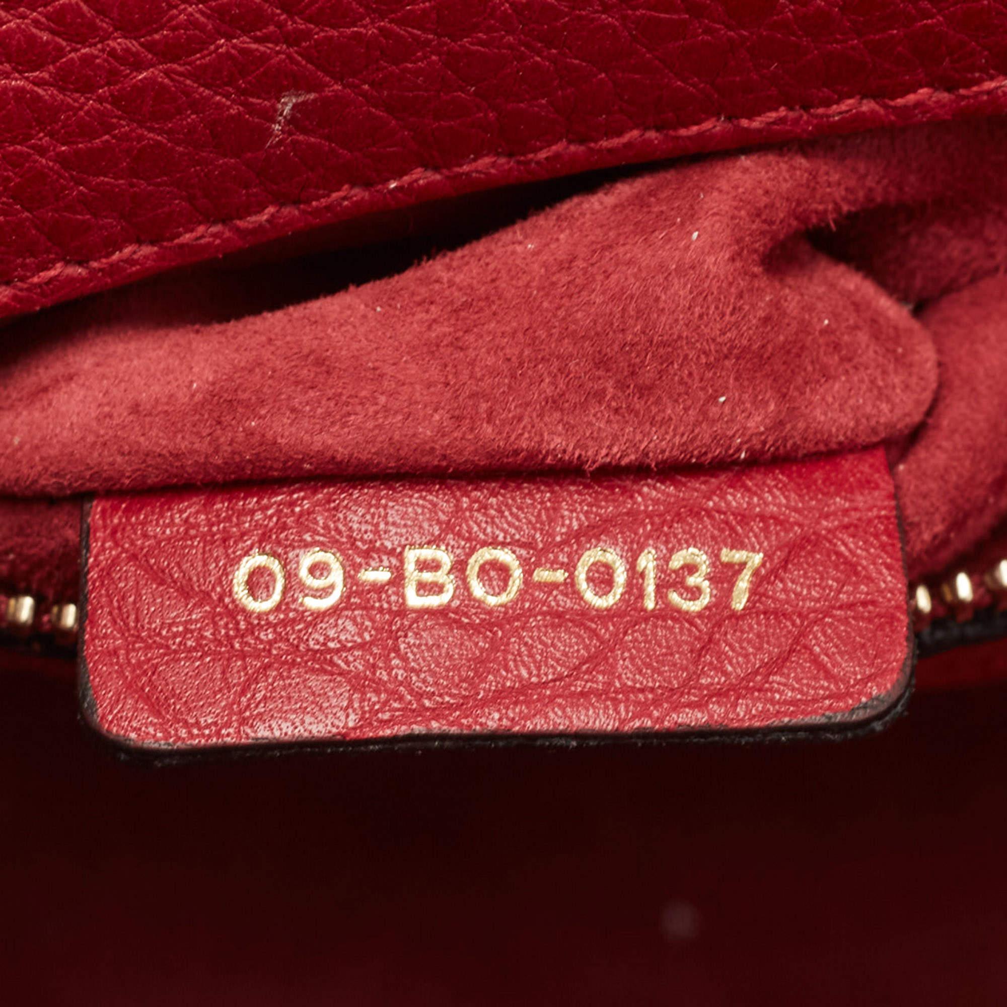 Dior Red Leather Medium Diorama Shoulder Bag 5