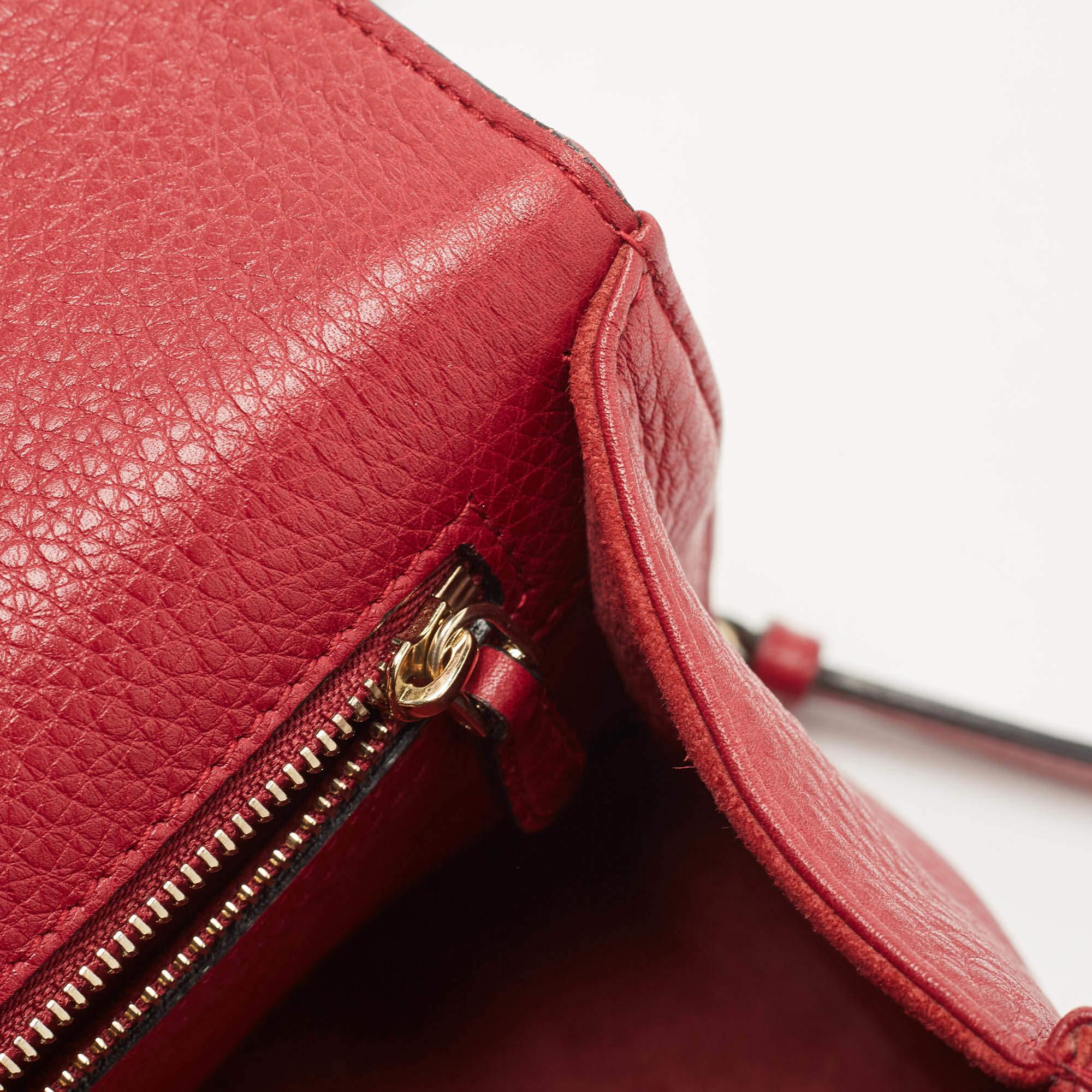 Dior Red Leather Medium Diorama Shoulder Bag 6