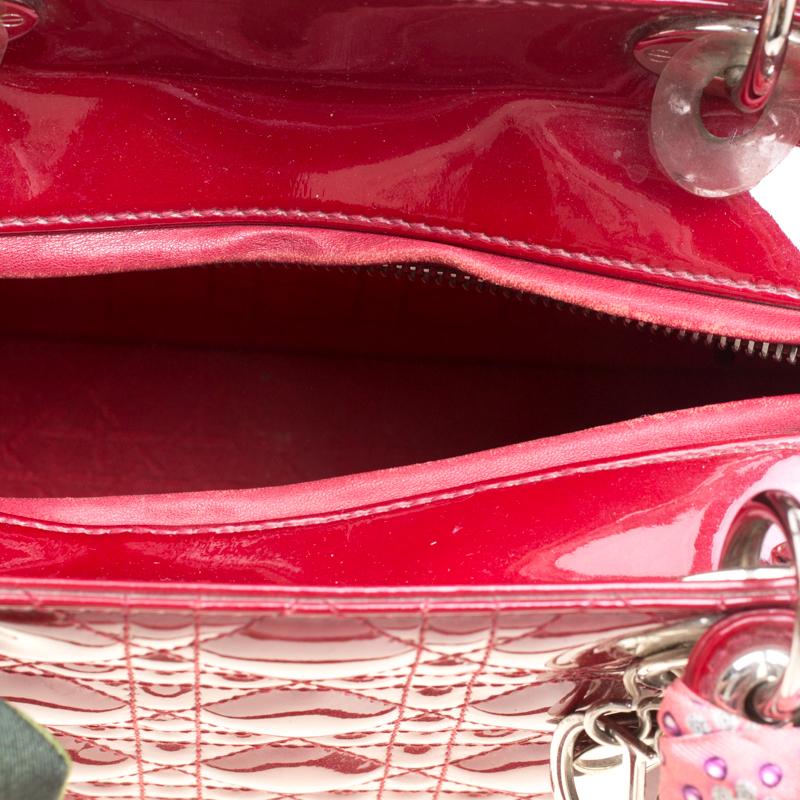 Dior Red Leather Medium Lady Dior Tote 2