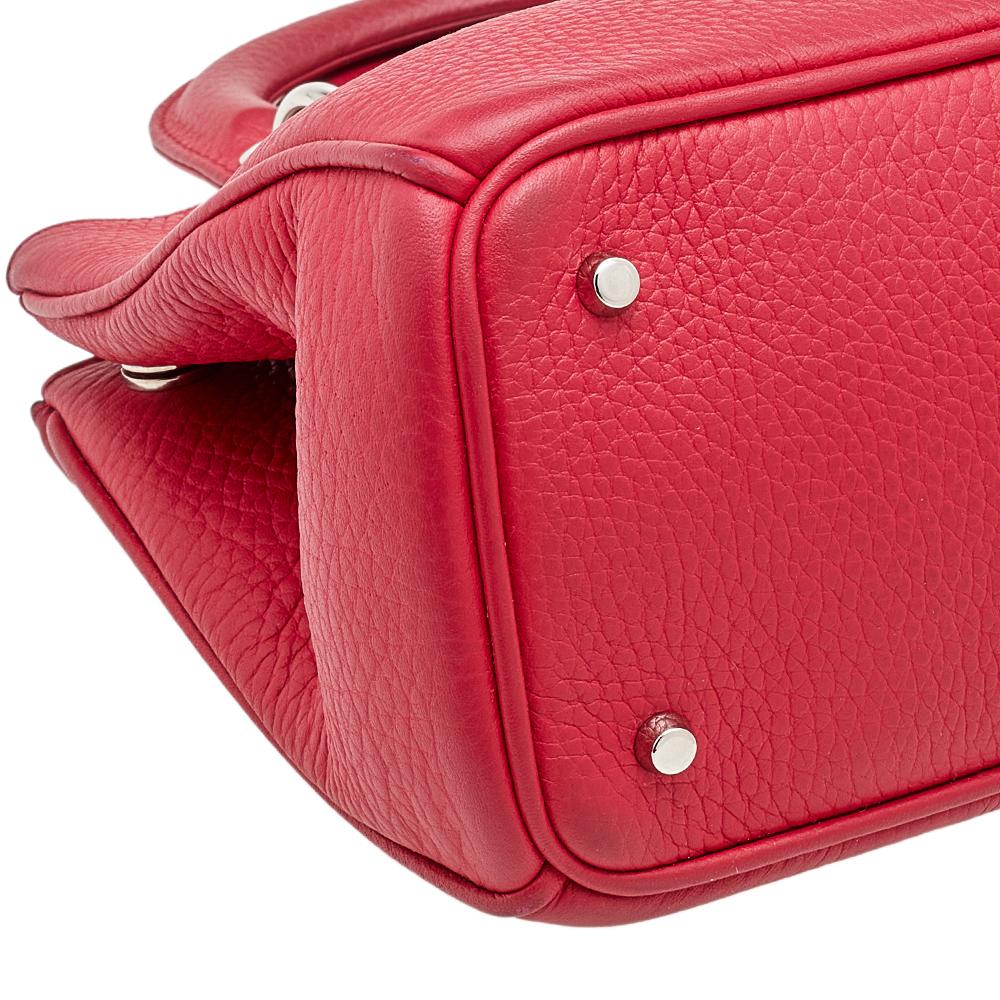 Dior Red Leather Mini Diorissimo Tote 3
