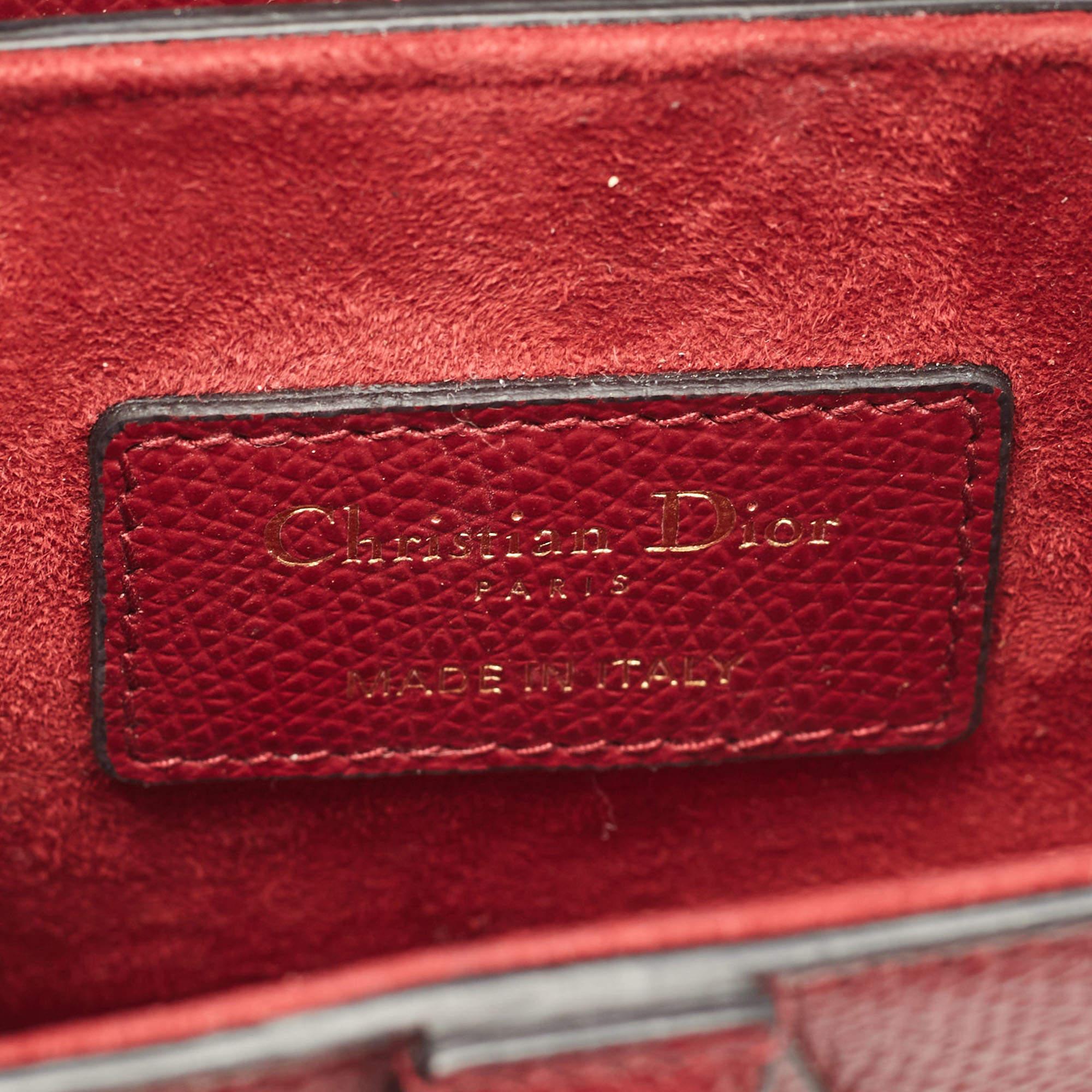 Dior Red Leather Mini Saddle Bag 5