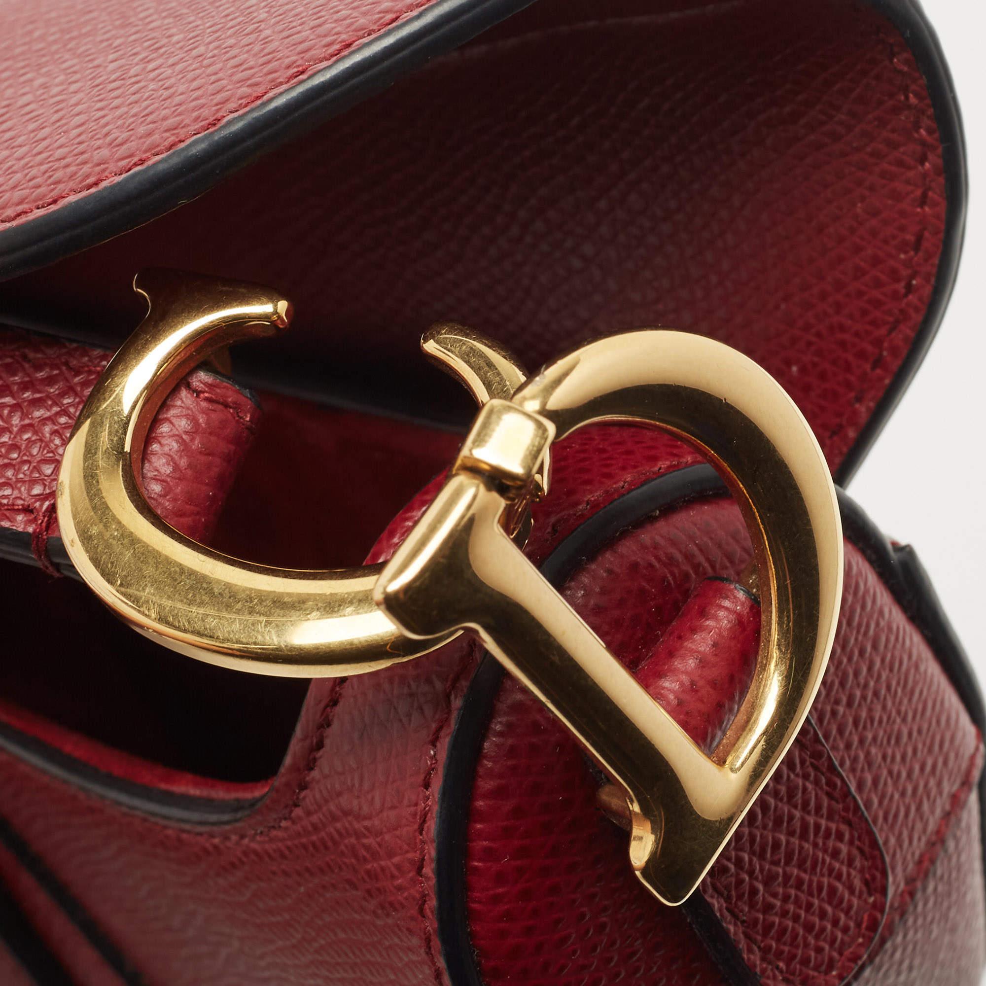 Dior Red Leather Mini Saddle Bag 8