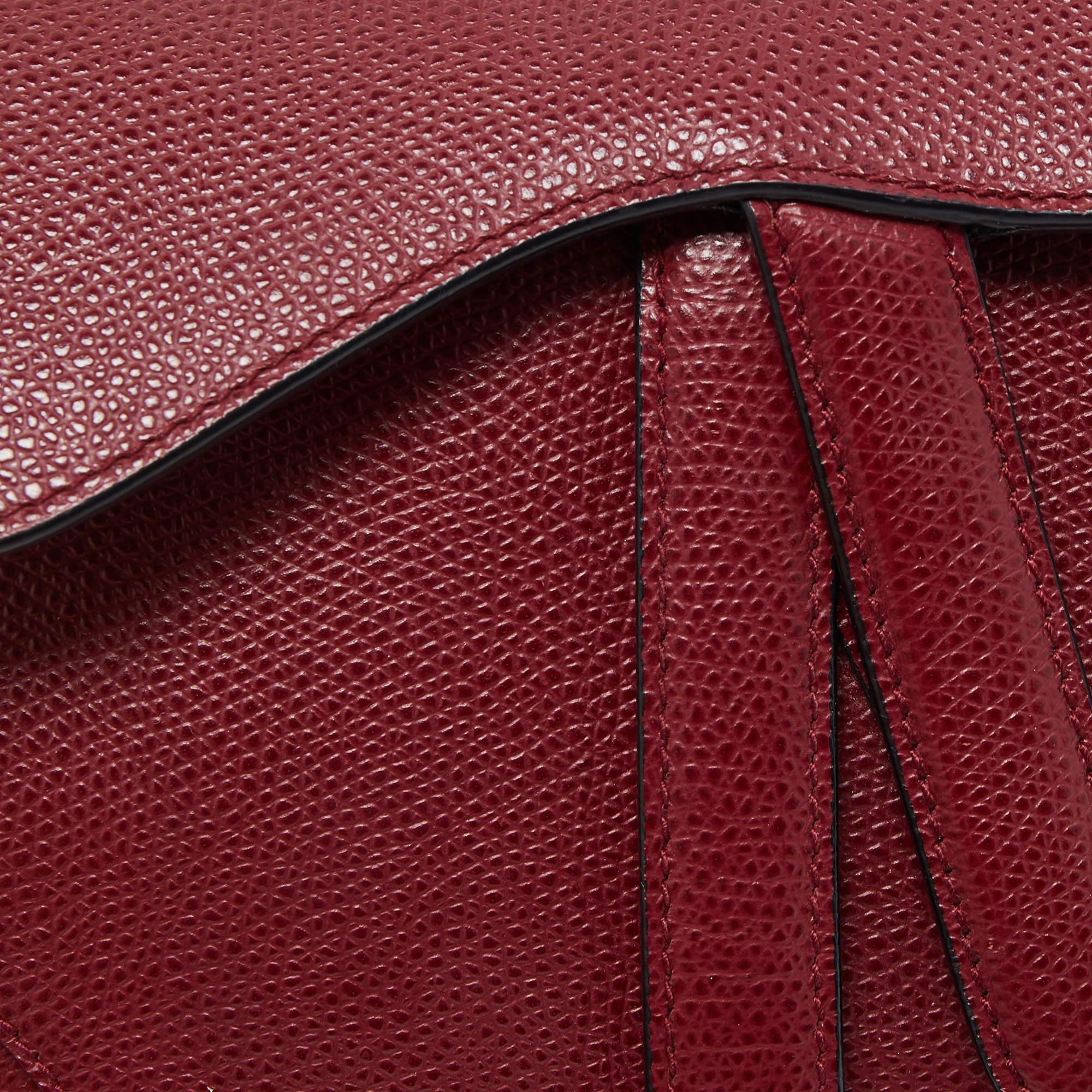 Dior Red Leather Mini Saddle Bag For Sale 9