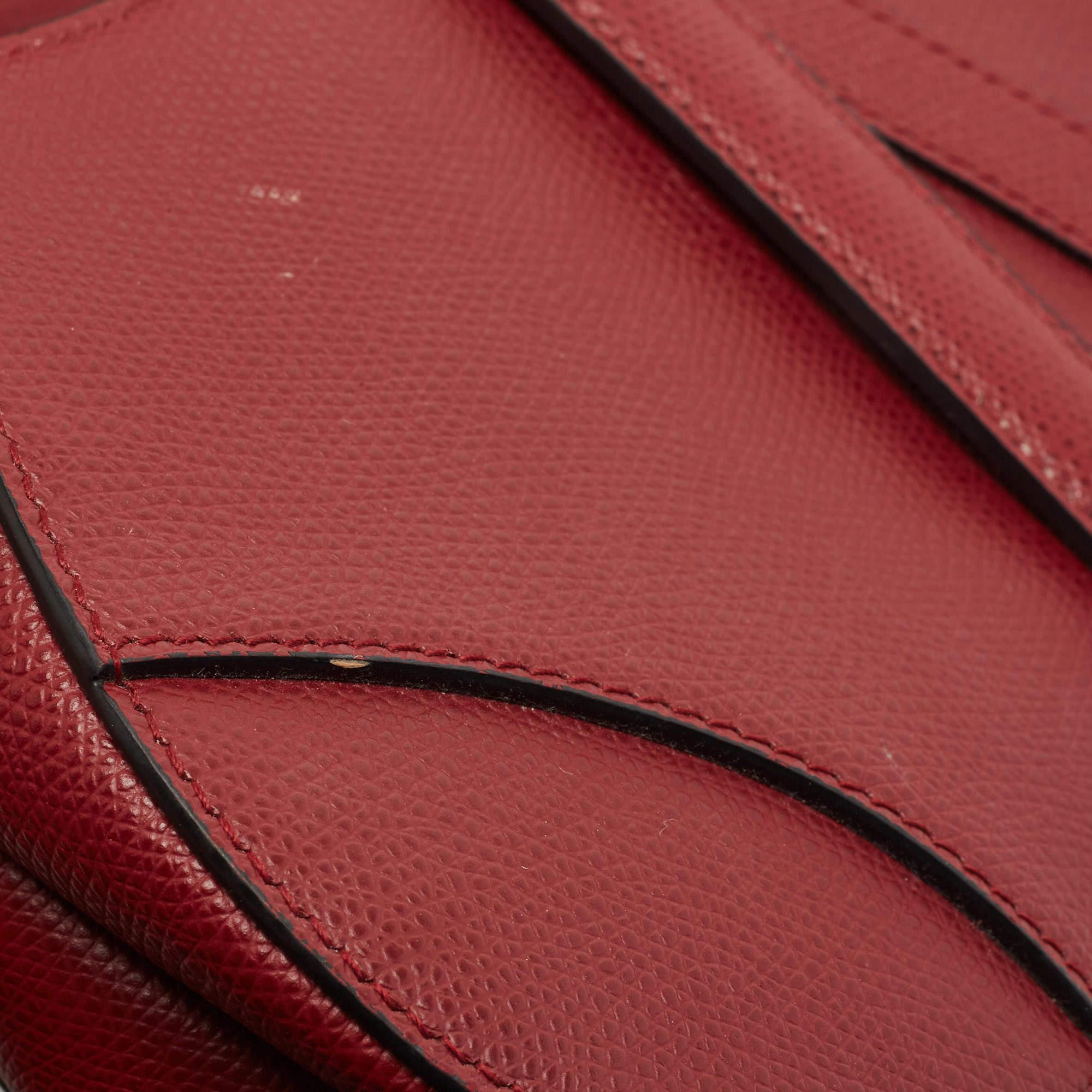Dior Red Leather Mini Saddle Bag 11