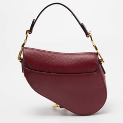 Dior Mini Saddle Bag en cuir rouge