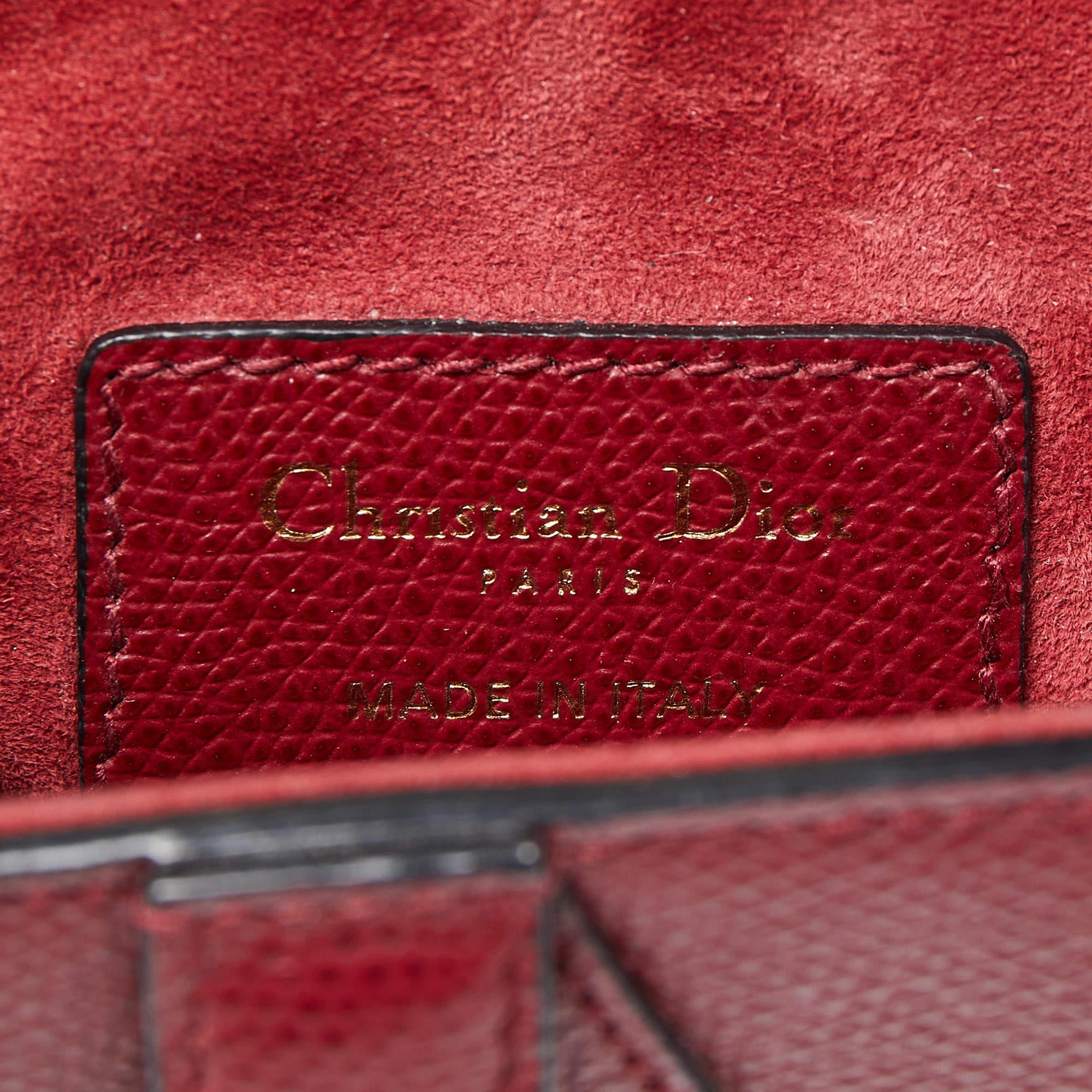 Dior Red Leather Mini Saddle Bag 3