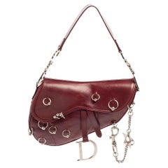Dior Red Leather Saddle Piercing Bag