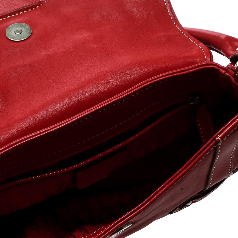 Dior Red Leather Shoulder Bag 1