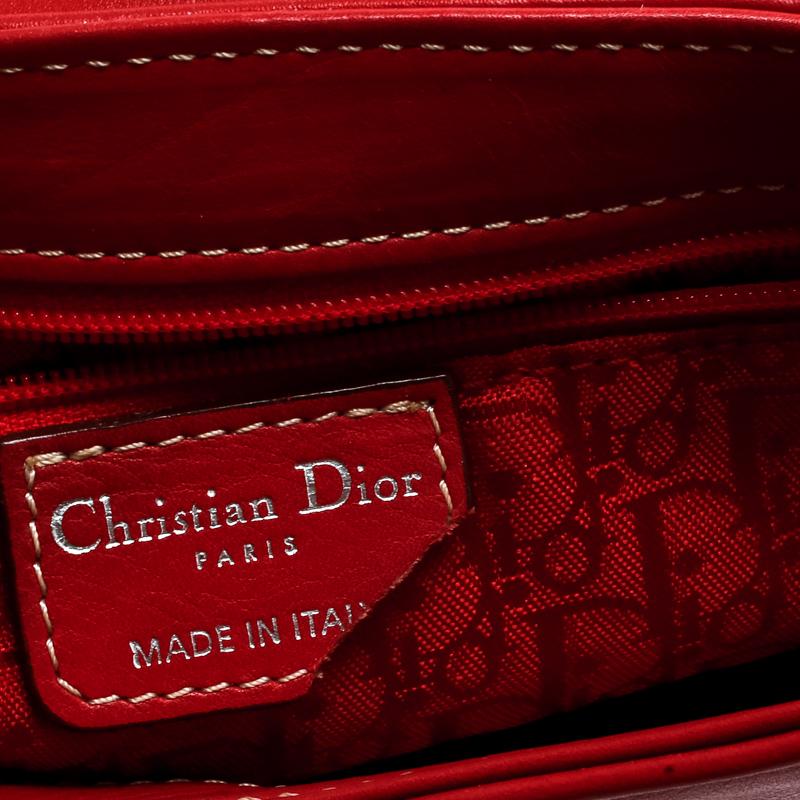 Dior Red Leather Shoulder Bag 2
