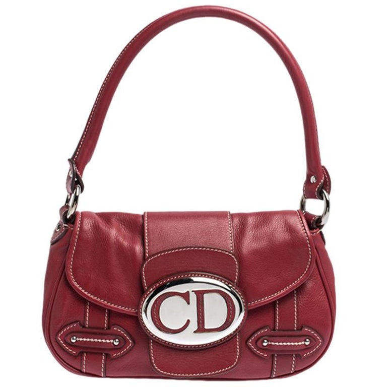Dior Red Leather Shoulder Bag For Sale at 1stDibs