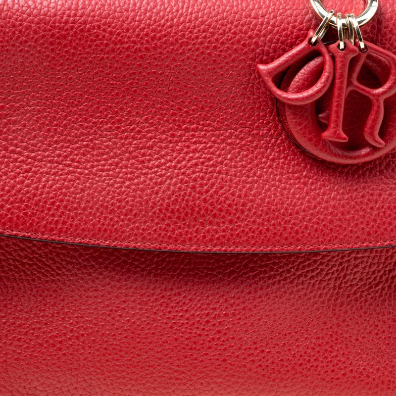 Dior Red Leather Small Be Dior Flap Top Handle Bag 6