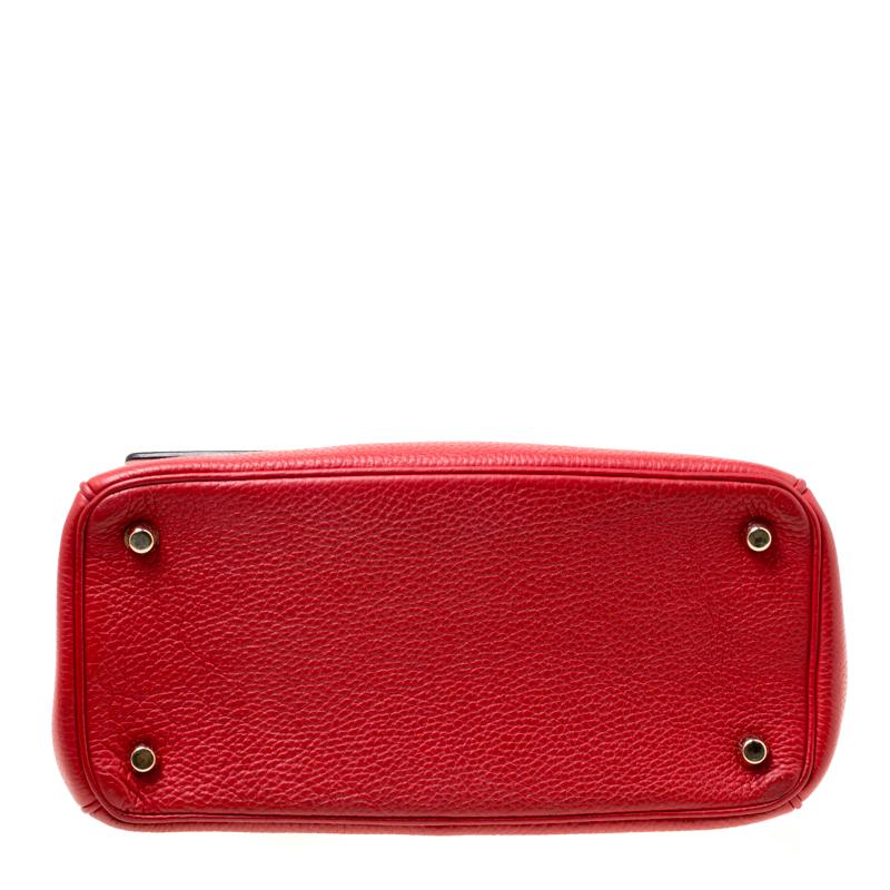 Dior Red Leather Small Be Dior Flap Top Handle Bag 1