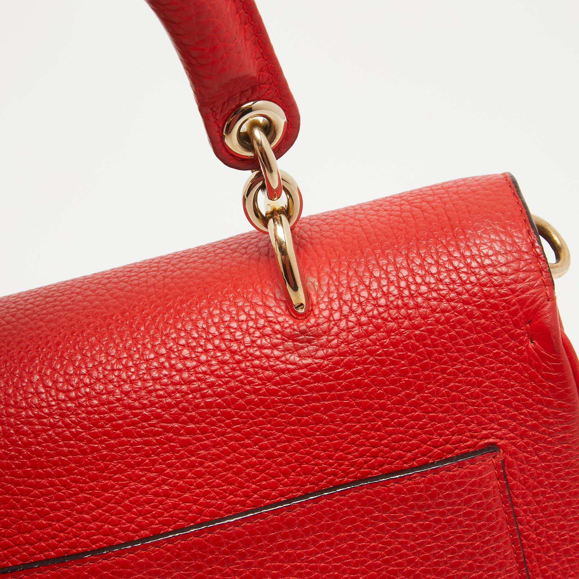 Dior Red Leather Small Be Dior Flap Top Handle Bag For Sale 1