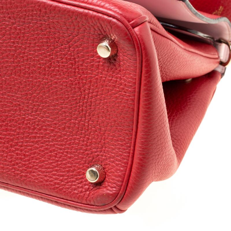 Dior Red Leather Small Be Dior Flap Top Handle Bag 2