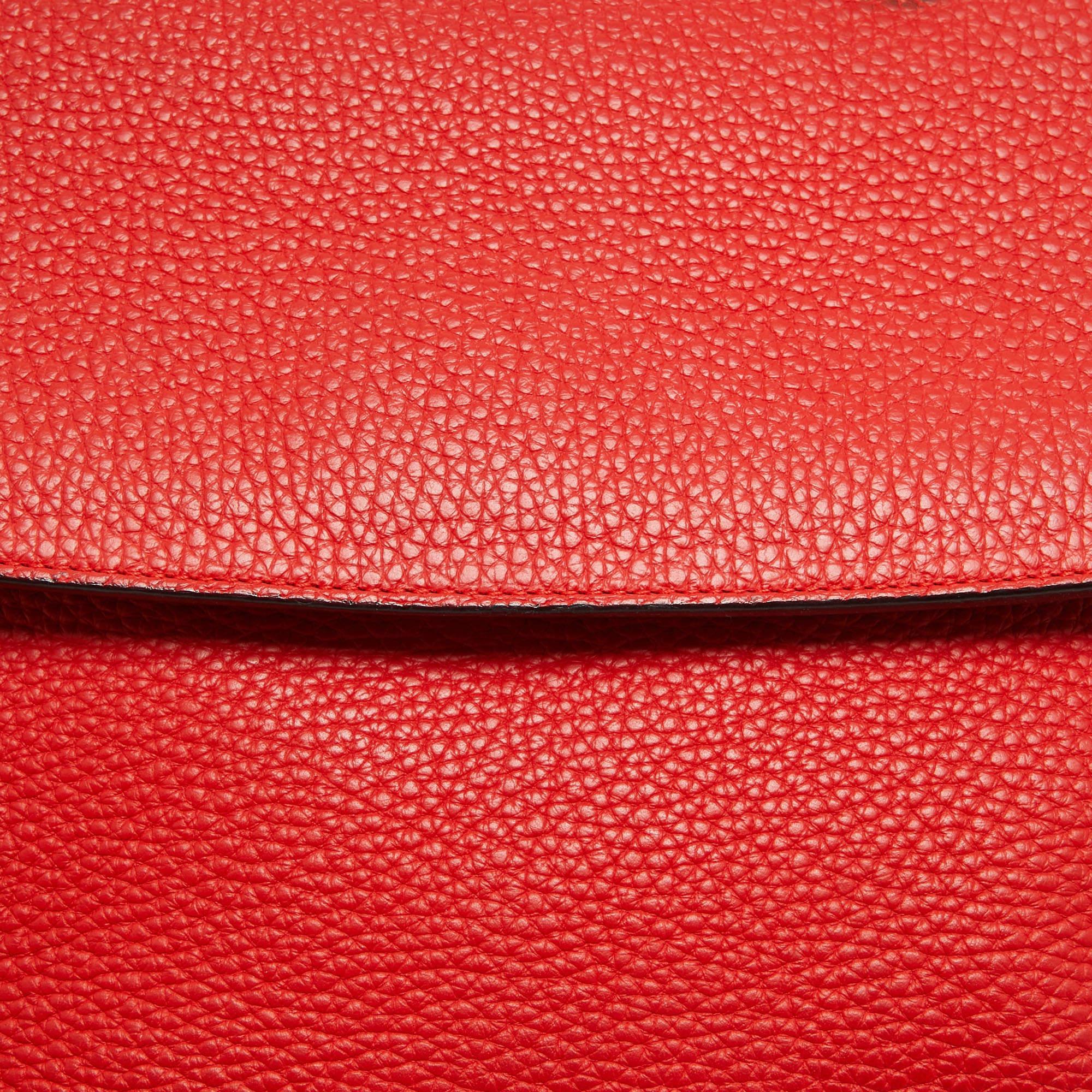 Dior Red Leather Small Be Dior Flap Top Handle Bag For Sale 2