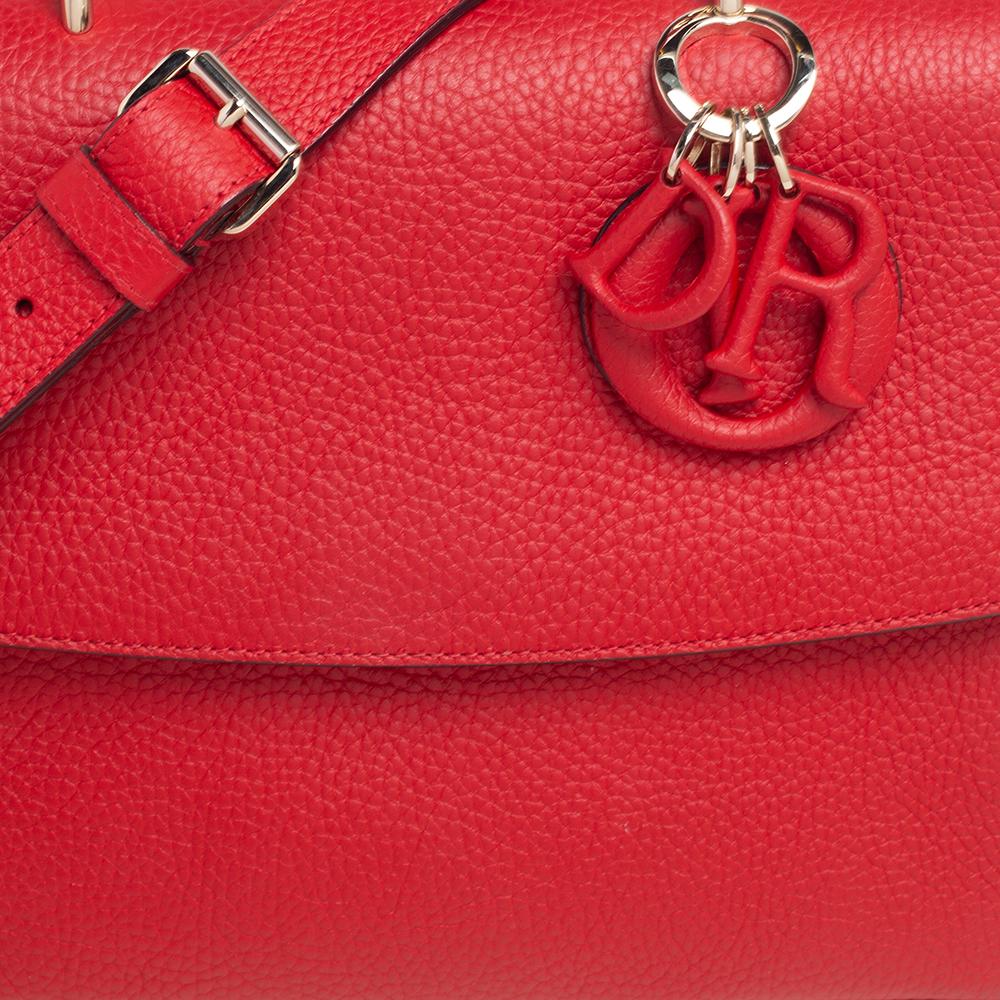 Dior Red Leather Small Be Dior Flap Top Handle Bag 4