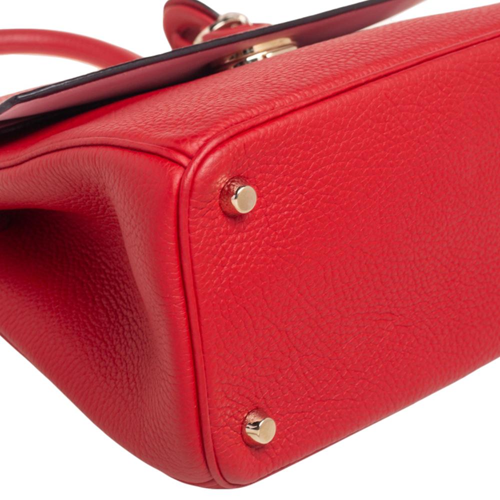 Dior Red Leather Small Be Dior Flap Top Handle Bag 5