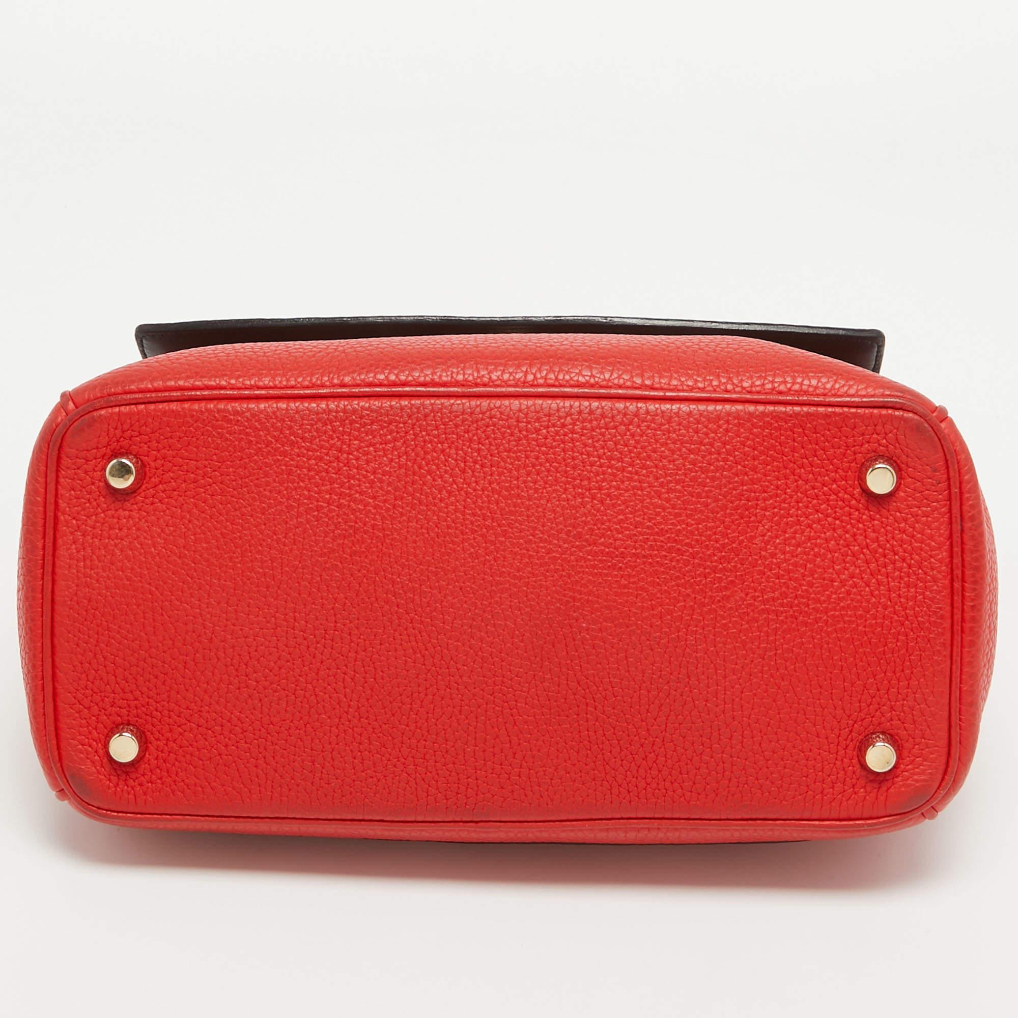 Dior Red Leather Small Be Dior Flap Top Handle Bag For Sale 5