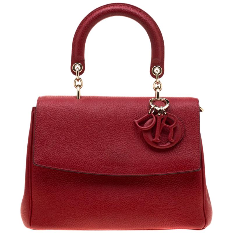 Dior Red Leather Small Be Dior Shoulder Bag For Sale at 1stDibs red