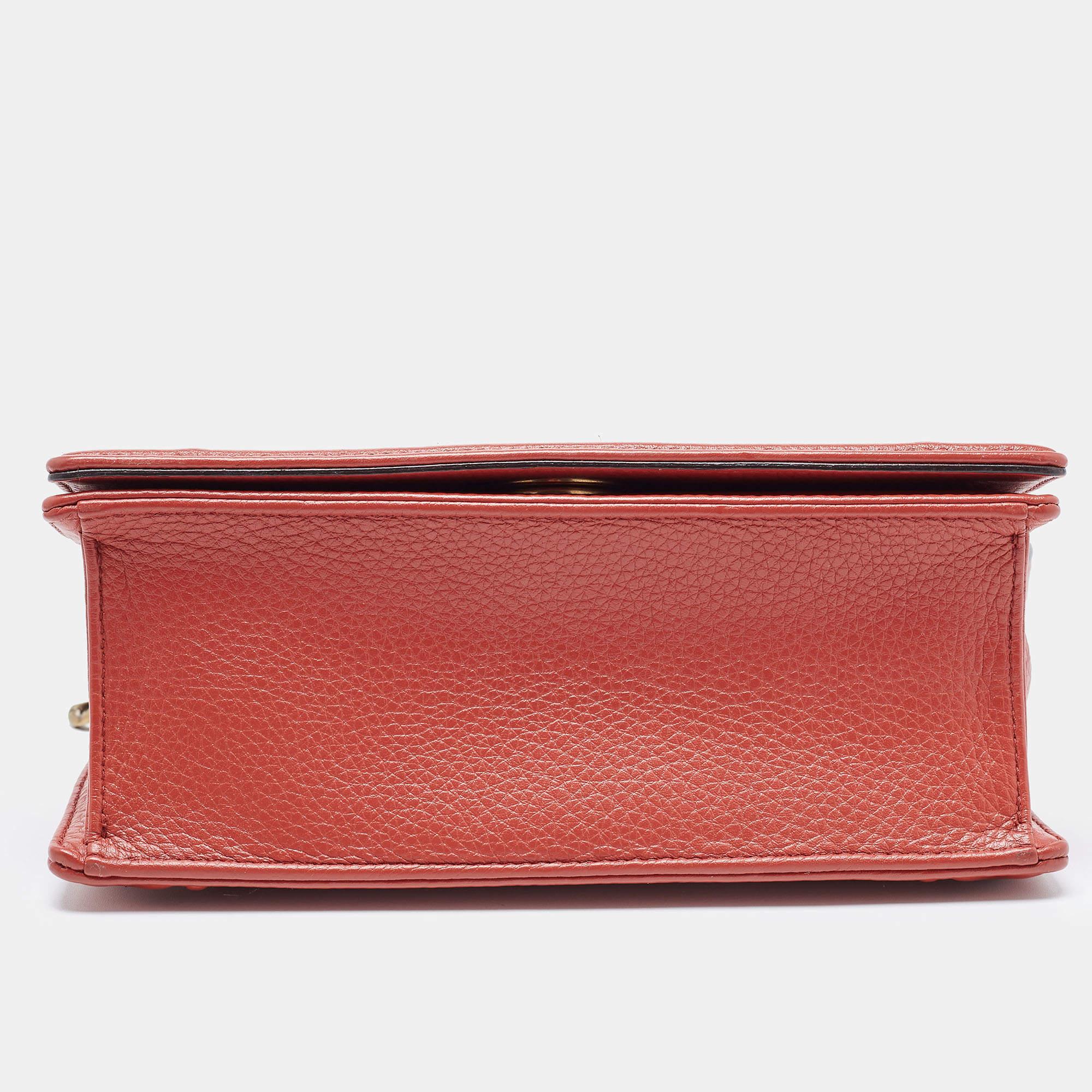 Dior Red Leather Small Diorama Shoulder Bag 2
